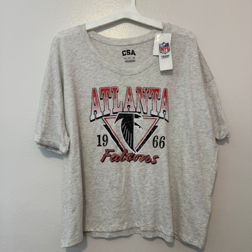 NFL Atlanta Falcons CSA Team Apparel Graphic T-Shirt Oatmeal Heather 2XL NEW